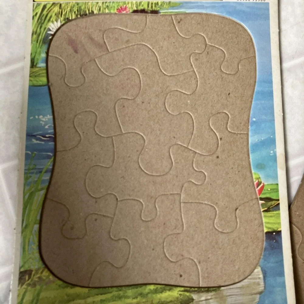 Duck & Duckling Golden Frame Tray Puzzle 12 Pc Western Publishing Vintage 1983